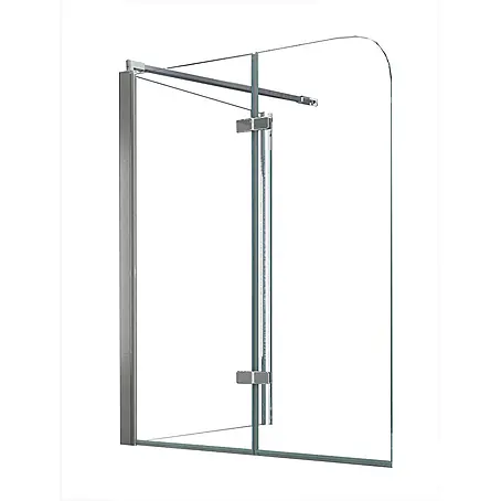 Glasdeals  Badewannenaufsatz Badewannenaufsatz AROUND 75 + 120 x 140 cm 6 mm ESG Klarglas faltbar