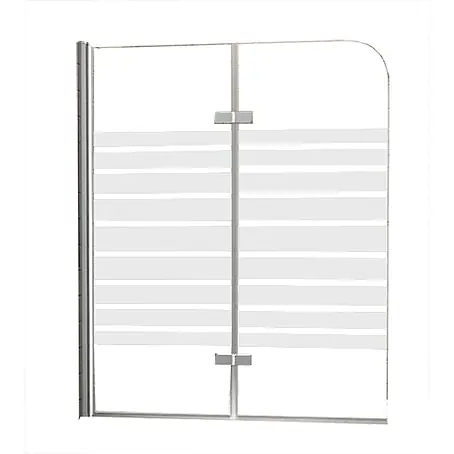 Glasdeals  Badewannenaufsatz Badewannenaufsatz BREASE-FROST 100 x 140 cm 6 mm ESG teilsatiniert faltbar