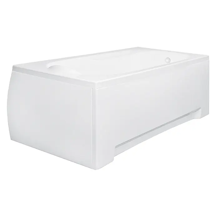 Bad Land Badewanne - 160 x 70 cm, Sanitäracryl, Weiß - Weiße rechteckige Badewanne mit integrierter Seitenverkleidung.