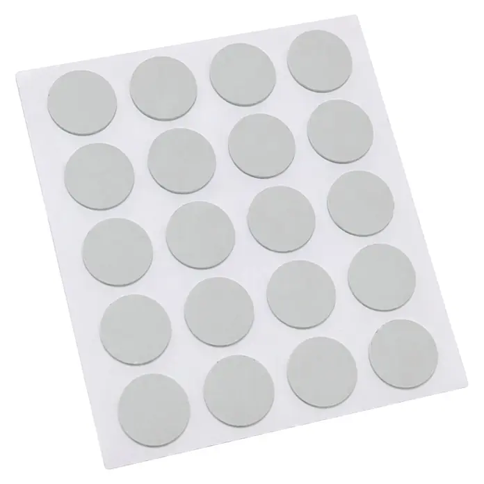 M.Pascual Tapón embellecedor - Blanco, Diámetro: 13 mm, 60 ud. - Hoja de almohadillas redondas grises autoadhesivas para muebles.