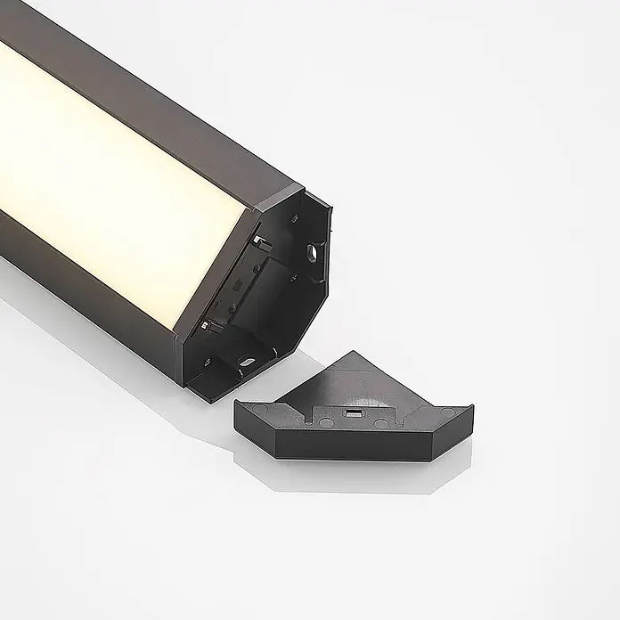 Arcchio LED-Unterbauleuchte Ovano -  - Dunkelgraues LED-Eckprofil aus Aluminium mit Diffusor und passender Endkappe.