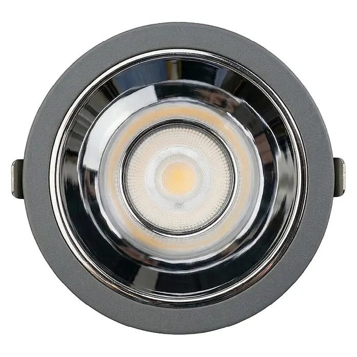 Luxula LED-Gartenstrahler - 18 W, 1.260 lm, IP65 - Grauer LED-Einbaustrahler mit Chromreflektor und warmweißer Lichtquelle.