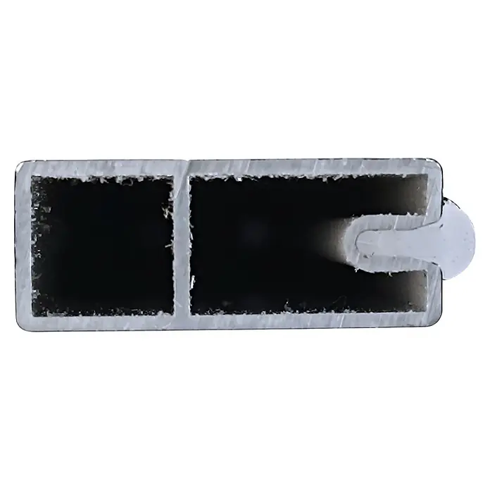 M.Pascual Barra para ropa - Largo: 1.000 mm, Aluminio, Rectangular - Sección transversal de perfil hueco blanco/plateado con dos canales rectangulares y un canal en U integrado.