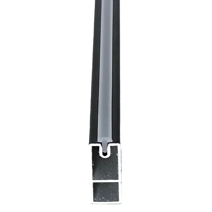 M.Pascual Barra para ropa - Largo: 1.000 mm, Aluminio, Rectangular - Perfil de aluminio con canal negro e inserto de varilla translúcida.