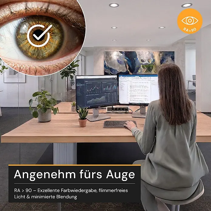 Luxula LED-Gartenstrahler - 12 W, 840 lm, IP65 - Einbauleuchten beleuchten einen Büroarbeitsplatz und bieten exzellente Farbwiedergabe und Augenkomfort (RA > 90).