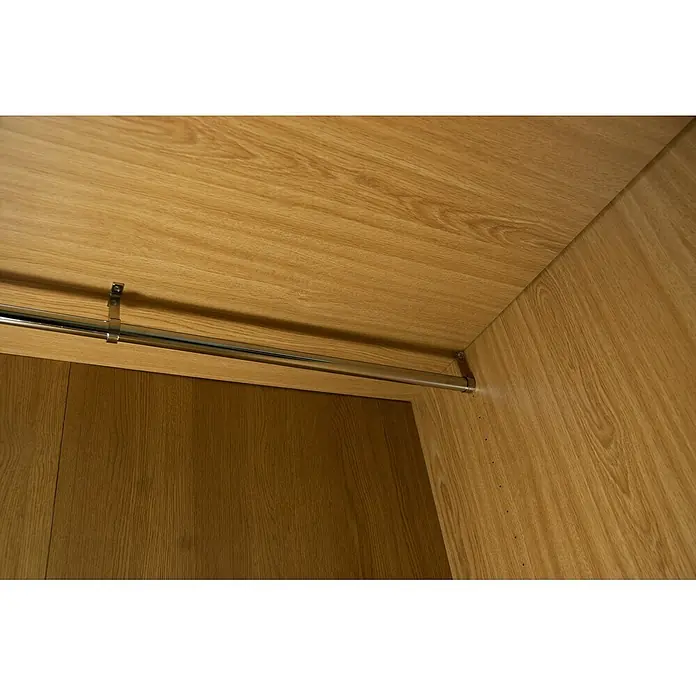 M.Pascual Barra para ropa - Ø x L: 1,9 cm x 1 m - Barra metálica cromada para ropa montada dentro de un armario de madera.