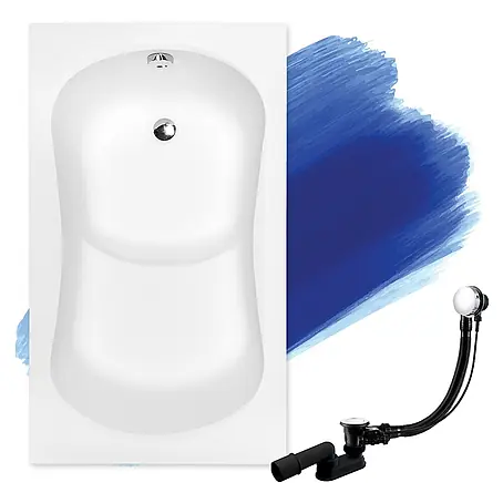 Bad Land  Badewanne ARIA REHAB Acryl-Eckwanne 120 x 70 cm Weiß