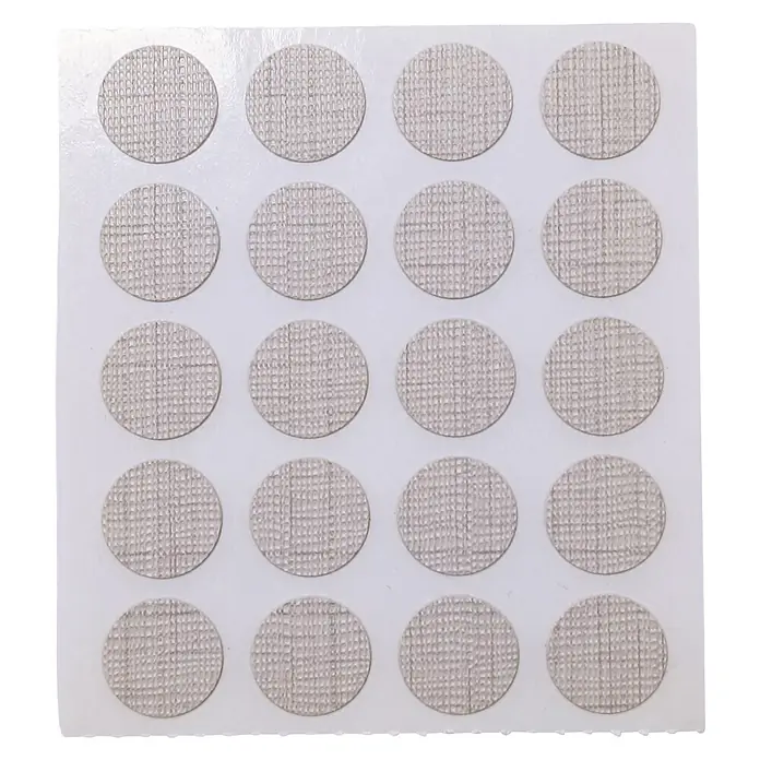 M.Pascual Tapón embellecedor - Textil, Diámetro: 13 mm, 60 ud. - Parches circulares texturizados gris claro en cuadrícula, probablemente antideslizantes o de protección.