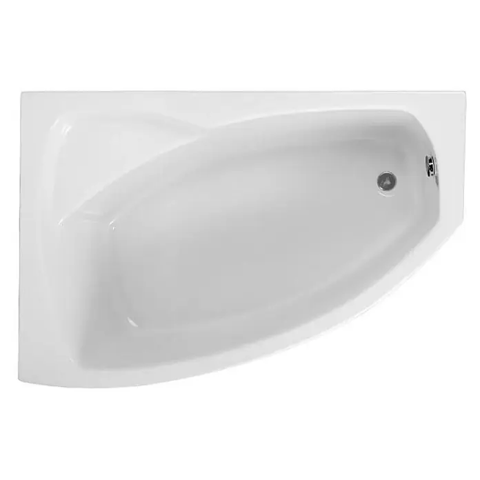 Bad Land Eckbadewanne FRIDA Acryl-Eckwanne 150 x 100 cm links Weiß, inkl. Acrylschürze - Sanitäracryl, Weiß - Weiße Acryl-Eckbadewanne mit Abfluss und Überlauf.