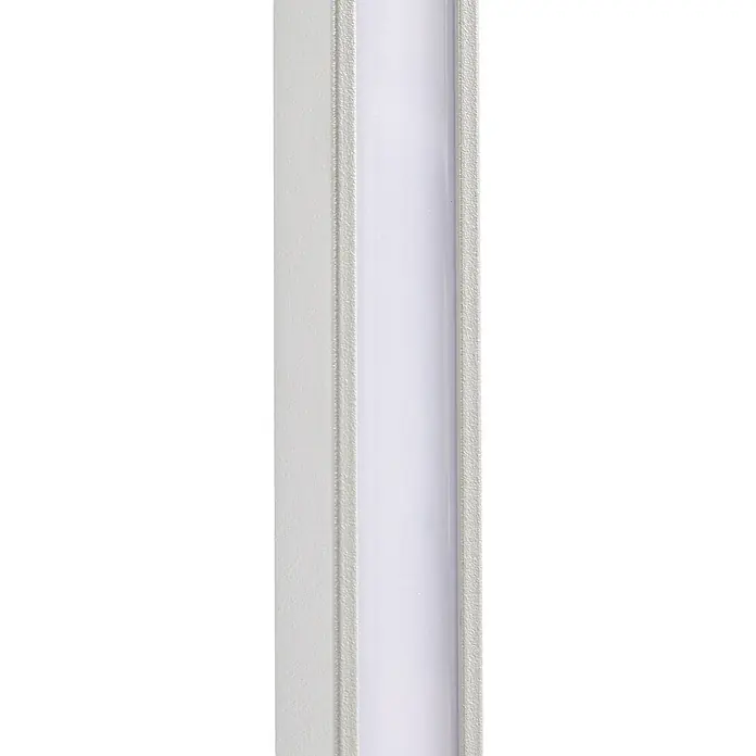 Lindby LED Wandleuchte aussen in grau, Aussenlampe Wand -  - Hellgraues lineares LED-Profil mit zentralem diffuser Lichtleiste.