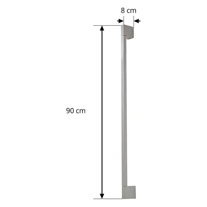 Lindby Außenwandleuchte Neano - alu / grau / zink, IP54 - Silberfarbener, vertikaler Griff, 90 cm hoch, mit 8 cm Ausladung.