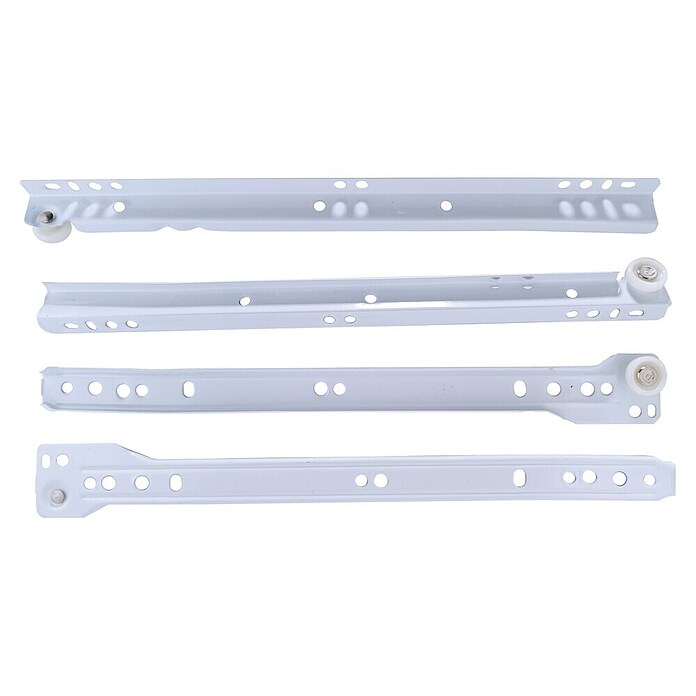 Guía para cajones (22 mm - 300 mm, Blanco, 2 ud., Extracción parcial) | BAUHAUS
