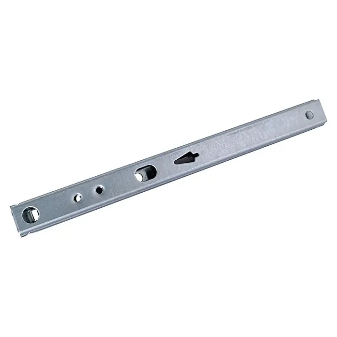 M.Pascual Guía para cajones - Longitud de instalación: 180 mm, Capacidad de carga: 10 kg, Extracción parcial, Montaje lateral - Corredera de cajón metálica plateada con orificios de montaje y mecanismo de ajuste negro.