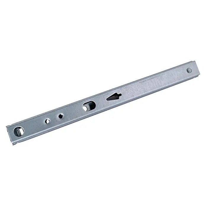 M.Pascual Guía para cajones - Longitud de instalación: 350 mm, Capacidad de carga: 10 kg, Extracción parcial, Montaje lateral - Riel metálico plateado para muebles con orificios de montaje y una pieza de plástico negra, para cajones o armarios.