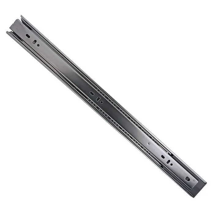 Guía para cajones - 45 mm - 500 mm, 2 ud., Extracción total - Corredera metálica plateada para cajones.