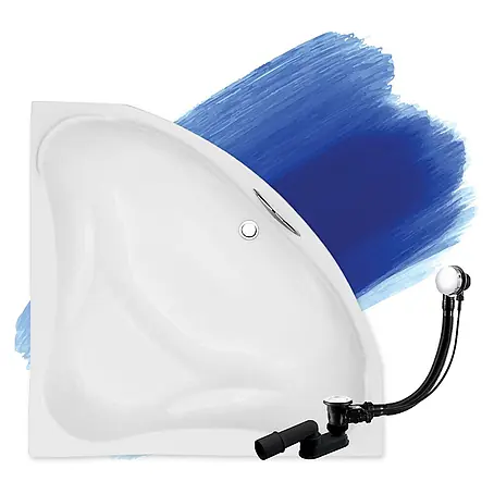 Bad Land  Eckbadewanne EWA Acryl-Eckwanne 134 x 134 cm Weiß