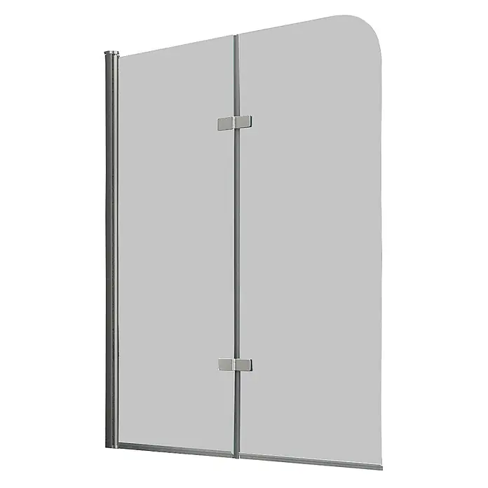 Glasdeals Badewannenaufsatz Badewannenaufsatz BREASE 100 x 140 cm 6 mm ESG Klarglas faltbar - B x H: 100 x 140 cm, 2 Stk., Chrom - Klare Glas-Sichtschutzwand mit silbernem Metallrahmen und Scharnieren, ideal für Schreibtisch- oder Thekentrennung.