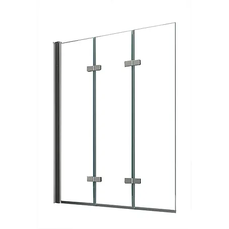 Glasdeals  Badewannenaufsatz Badewannenaufsatz VALVE 130 x 140 cm 5 mm ESG Klarglas faltbar