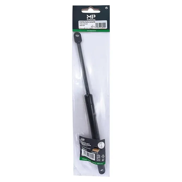 M.Pascual Soporte de tapa - 500 N, Apto para: Camas con canapé - Amortiguador de gas negro (500 NW) para canapés, empaquetado.
