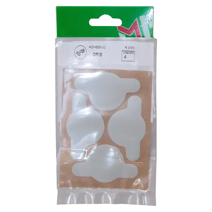 M.Pascual Tapón embellecedor - Gris, 4 ud., Pegado - Cuatro tapas adhesivas grises para bisagras en envase transparente.