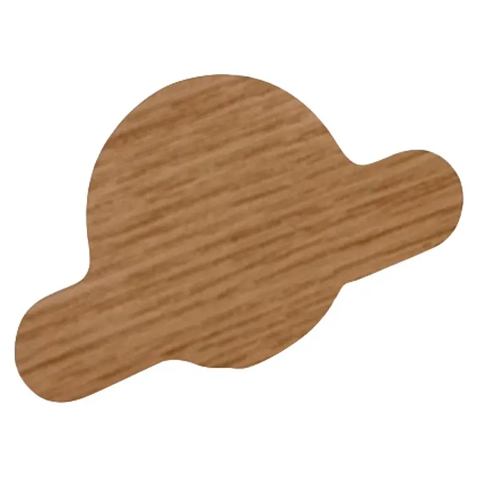 M.Pascual Tapón embellecedor - Roble, 4 ud., Pegado - Pieza de madera marrón claro de forma irregular con veta visible.