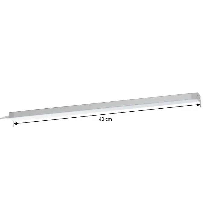 Prios LED-Unterbauleuchte Esbena - L x B x H: 40 x 2 x 1,2 cm - Silberne lineare LED-Lichtleiste, 40 cm lang.
