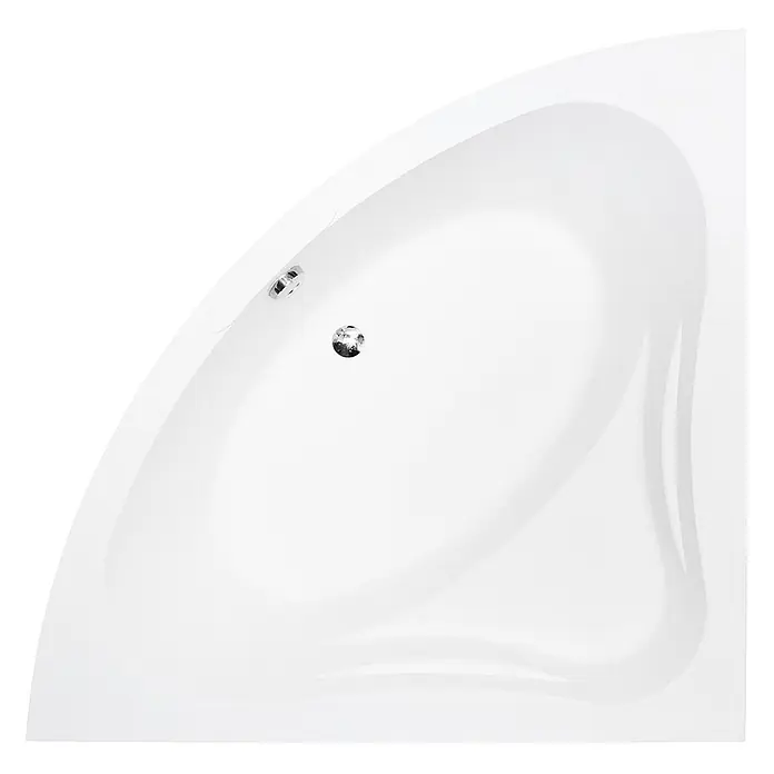 Bad Land Eckbadewanne MIA Acryl-Eckwanne 120 x 120 cm Weiß - Sanitäracryl, Weiß - Weiße Eckbadewanne mit Chromablauf und Überlauf.