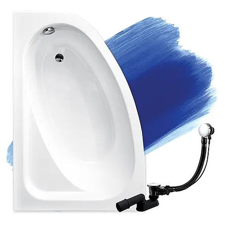 Bad Land  Eckbadewanne CORNEA Acryl-Eckwanne 140 x 80 cm links Weiß
