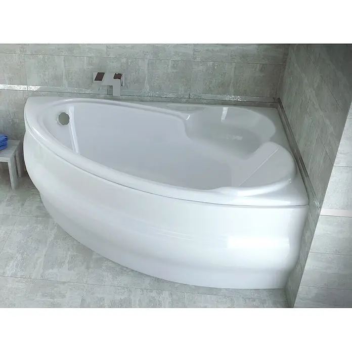 Bad Land Eckbadewanne FINEZJA Acryl-Eckwanne 170 x 110 cm rechts Weiß - L x B: 170 x 110 cm, Sanitäracryl, Weiß - Weiß asymmetrische Eckbadewanne mit ergonomischem Innenraum.