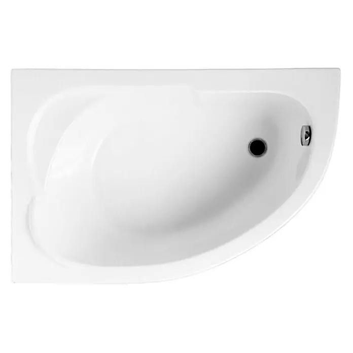 Bad Land Eckbadewanne STANDARD Acryl-Eckwanne 130 x 85 cm links Weiß, inkl. Acrylschürze - Sanitäracryl, Weiß - Weiße Eckbadewanne aus Acryl mit sichtbarem Abfluss und Überlauf.