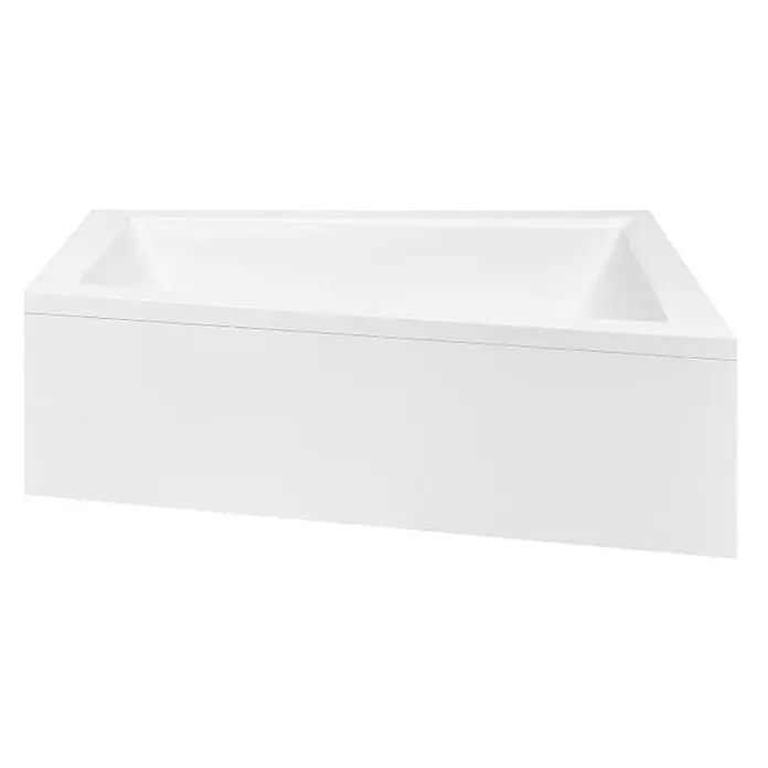 Bad Land Eckbadewanne - L x B: 170 x 125 cm, Sanitäracryl, Weiß - Weiße Eckbadewanne mit glatter Oberfläche und einer Frontschürze.