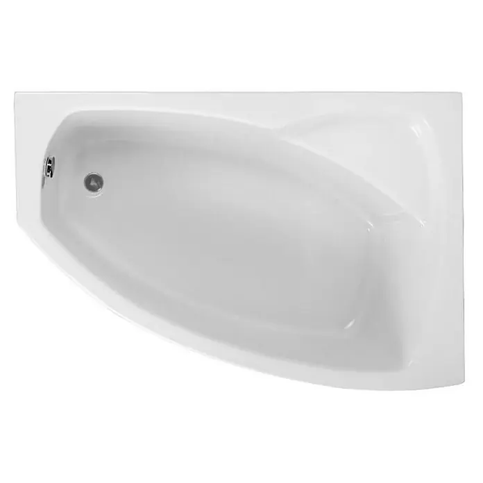 Bad Land Eckbadewanne FRIDA Acryl-Eckwanne 150 x 100 cm rechts Weiß, inkl. Acrylschürze - Sanitäracryl, Weiß - Weiße Eckbadewanne mit Ablauf und Überlauf.