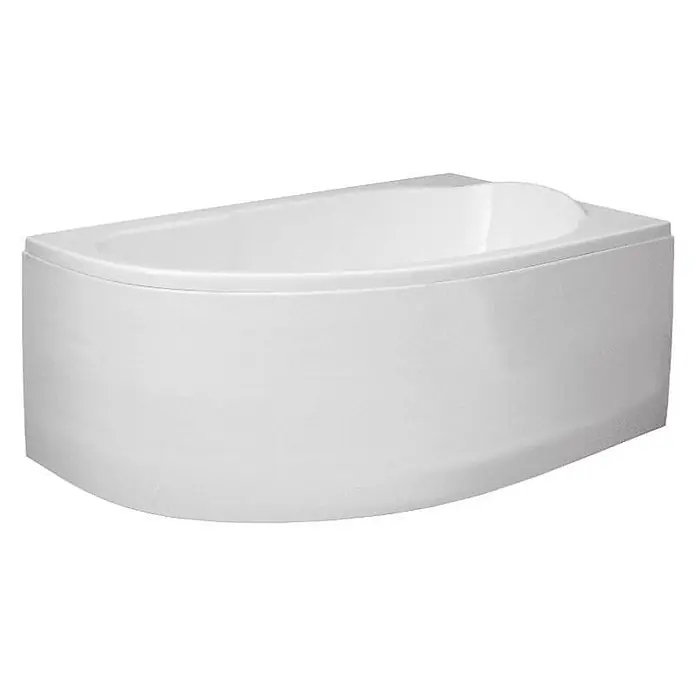 Bad Land Eckbadewanne - L x B: 145 x 85 cm, Sanitäracryl, Weiß - Weiße asymmetrische Acryl-Badewanne mit geschwungener Front.