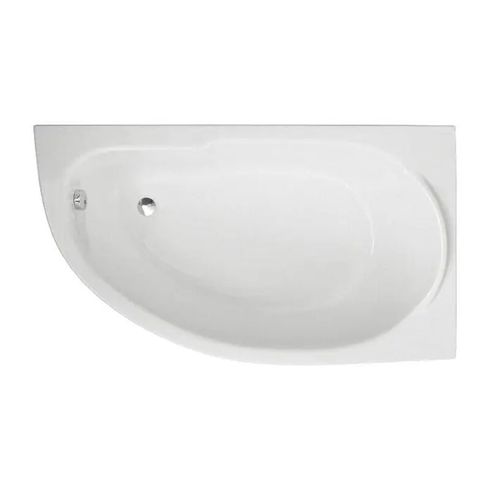 Bad Land Eckbadewanne MIKI Acryl-Eckwanne 145 x 85 cm rechts Weiß - Sanitäracryl, Weiß - Weiße Eckbadewanne mit ovalem Becken, Abfluss und Überlauf.