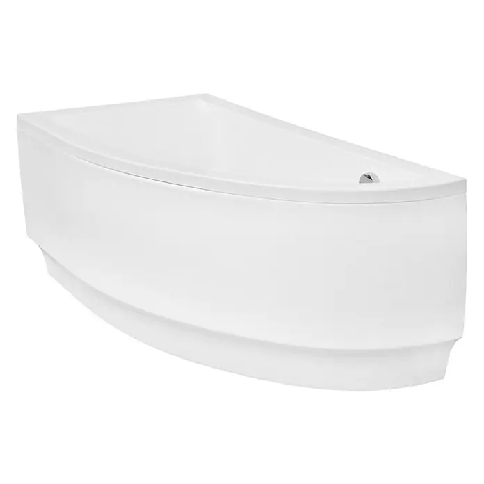 Bad Land Eckbadewanne - L x B: 140 x 70 cm, Sanitäracryl, Weiß - Weiße Eckbadewanne mit geschwungener Front.