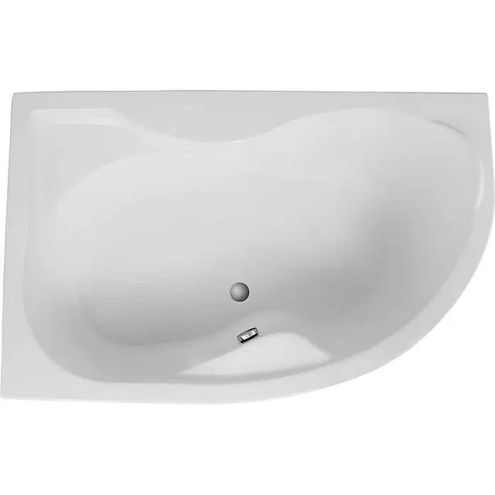 Bad Land Eckbadewanne DORA Acryl-Eckwanne 170 x 110 cm links Weiß - Sanitäracryl, Weiß - Weiße asymmetrische Eckbadewanne mit Abfluss und Überlauf.