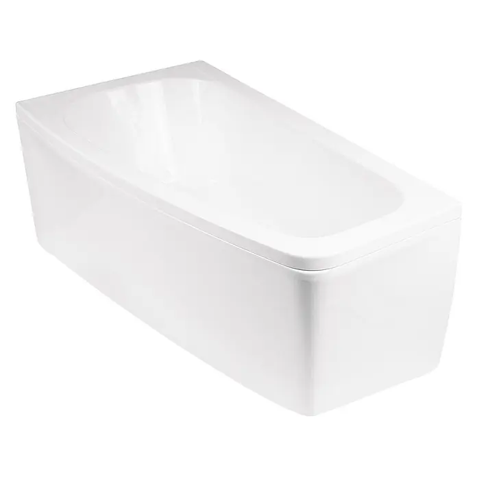 Bad Land Eckbadewanne - L x B: 150 x 80 cm, Sanitäracryl, Weiß - Moderne weiße rechteckige Badewanne.