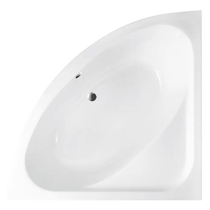 Bad Land Eckbadewanne LUKSJA Acryl-Eckwanne 148 x 148 cm Weiß - Sanitäracryl, Weiß - Weiße Eckbadewanne mit Abfluss und Überlauf.