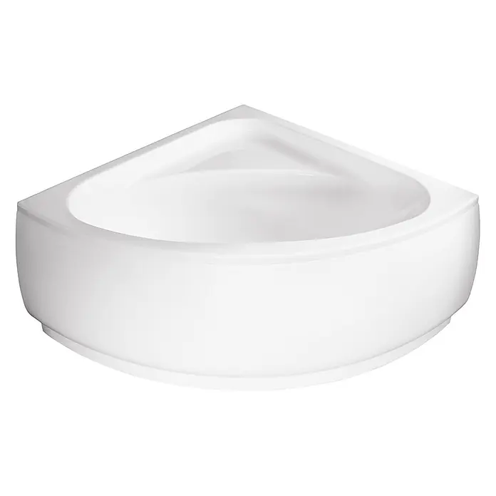 Bad Land Eckbadewanne - L x B: 148 x 148 cm, Sanitäracryl, Weiß - Weiße Eckbadewanne mit glatter, gebogener Frontplatte, platzsparend für das Badezimmer.