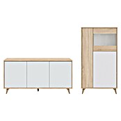 Conjunto mueble de salón Kikua Plus (Roble Canadian/Blanco Artik, 2 pzs.) | BAUHAUS