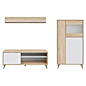 Conjunto mueble de salón Kikua Plus (Roble Canadian/Blanco Artik, 3 pzs.) | BAUHAUS