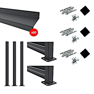 Set de valla de protección Ventia (L x Al: 160 x 150 cm, Antracita, 14 pzs.)