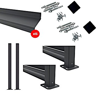 Set de valla de protección Ventia (L x Al: 160 x 150 cm, Antracita, 9 pzs.)