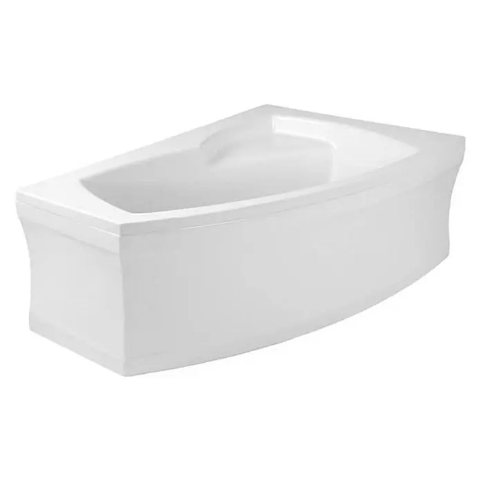 Bad Land Eckbadewanne - L x B: 160 x 105 cm, Sanitäracryl, Weiß - Weiße Eckbadewanne mit integriertem Sitz für bequemes Baden.