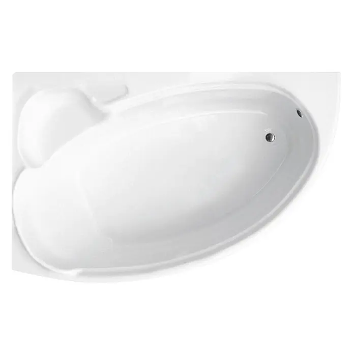 Bad Land Eckbadewanne FINEZJA Acryl-Eckwanne 170 x 110 cm links Weiß - Sanitäracryl, Weiß - Weiße ergonomische Eckbadewanne mit glatter Oberfläche, Abfluss und Überlauf.