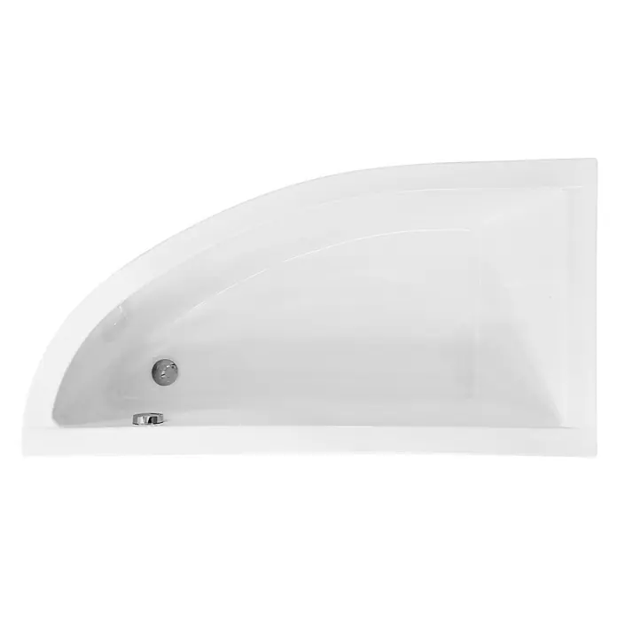 Bad Land Eckbadewanne PRAKTIKA Acryl-Eckwanne 140 x 70 cm links Weiß - Sanitäracryl, Weiß - Weiße Eckbadewanne mit Abfluss und Überlauf.