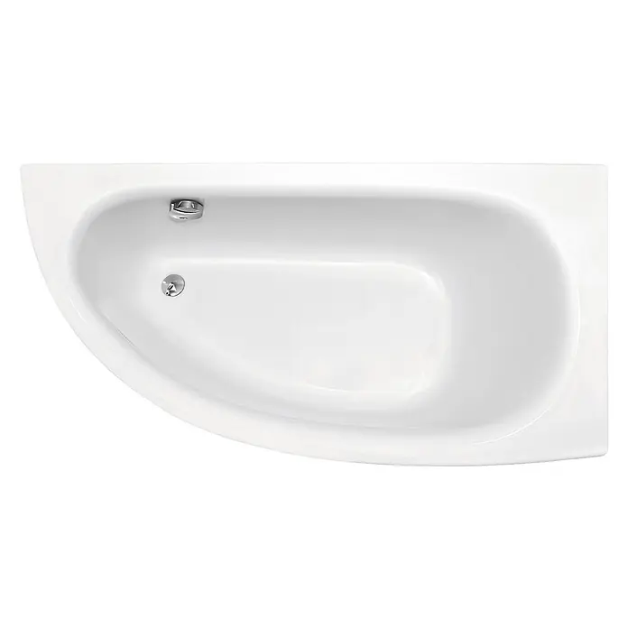 Bad Land Eckbadewanne MILENA PREMIUM Acrylwanne 150 x 70 cm rechts Weiß m. Acrylschürze - L x B: 150 x 70 cm, Sanitäracryl, Weiß - Weiße ergonomische Eckbadewanne mit Abfluss und Überlauf.