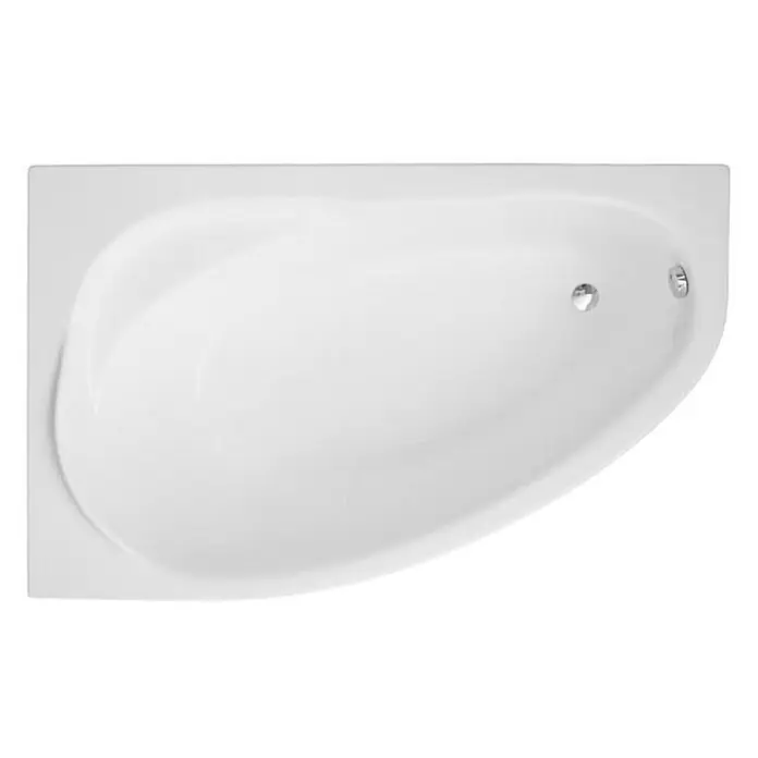 Bad Land Eckbadewanne MAREA Acryl-Eckwanne 160 x 100 cm links Weiß, inkl. Acrylschürze - Sanitäracryl, Weiß - Weiße Eckbadewanne mit Ablauf und Überlauf.