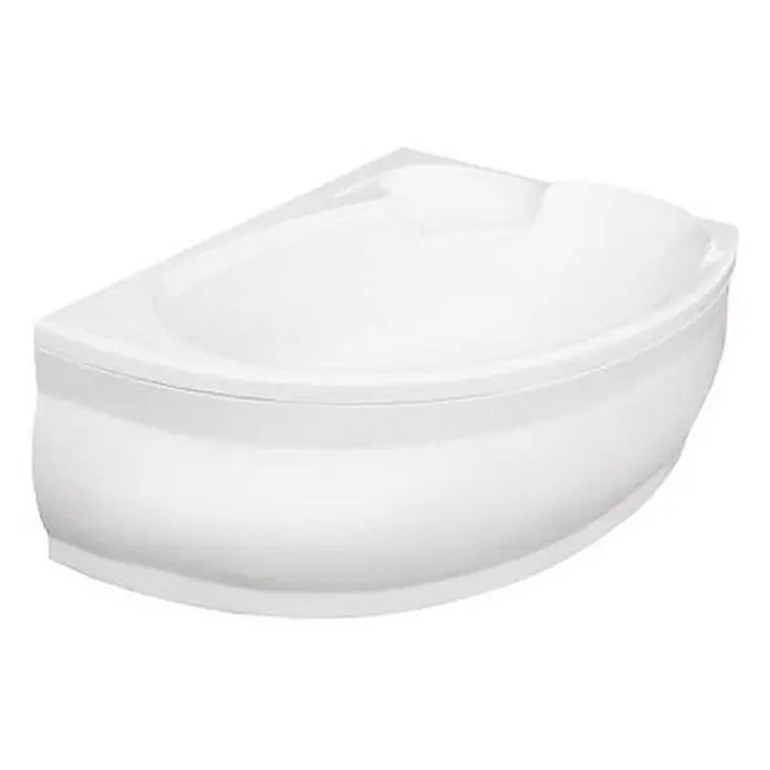 Bad Land Eckbadewanne - L x B: 170 x 110 cm, Sanitäracryl, Weiß - Weiße Eckbadewanne mit abgerundeter Frontplatte.