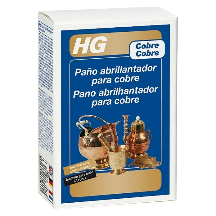 HG Paño para pulir abrillantador cobre - 30 x 30 cm - Paño abrillantador de cobre HG para un brillo radiante. Ideal para el cuidado de objetos de cobre, latón y bronce, para un resultado duradero.